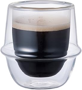 KINTO Kronos 80Ml Double Wall Espresso Cup Heat Resistant Glass Safe