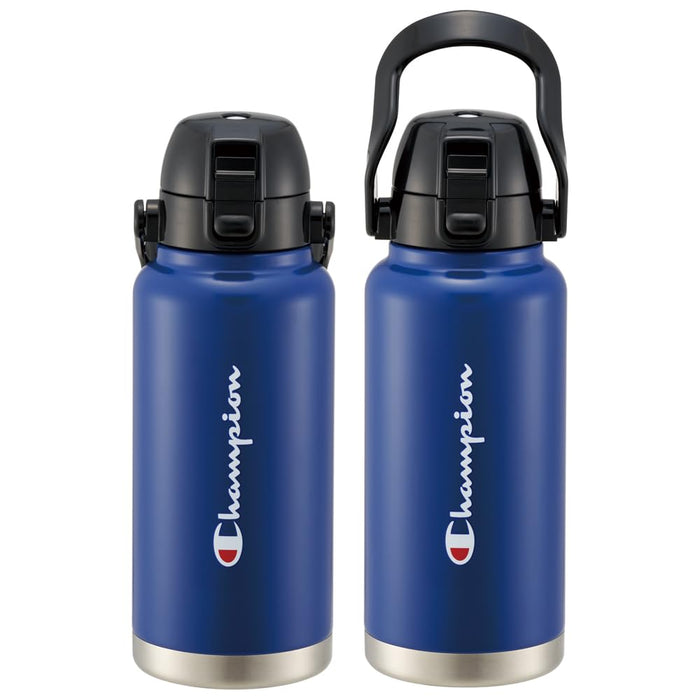 Skater Champion One-Push Direct Bottle with Handle 1000Ml Navy Std10H