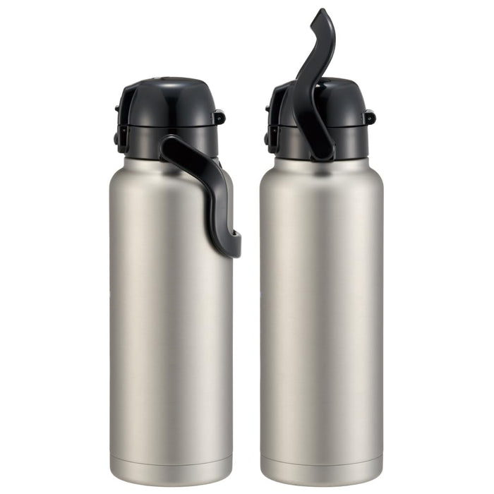 Skater Champion One-Push Direct Bottle with Handle 1200Ml Silver Std12H