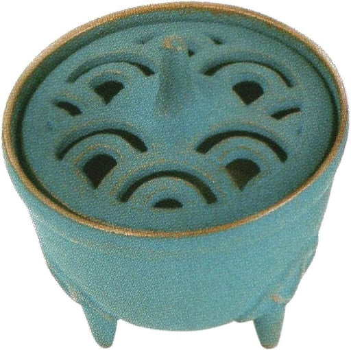 Iwachu Nami Gold Turkish Blue Incense Burner Φ8.5×H9 Nambu Ironware 29212-Kiichin - The #1 Place for Japanese Goods in Your Hand!