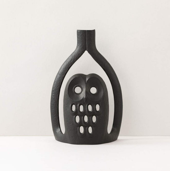 Iwachu Nambu Ironware Owl Letter Stand Black - 9x5x15.5 cm-Kiichin - The #1 Place for Japanese Goods in Your Hand!