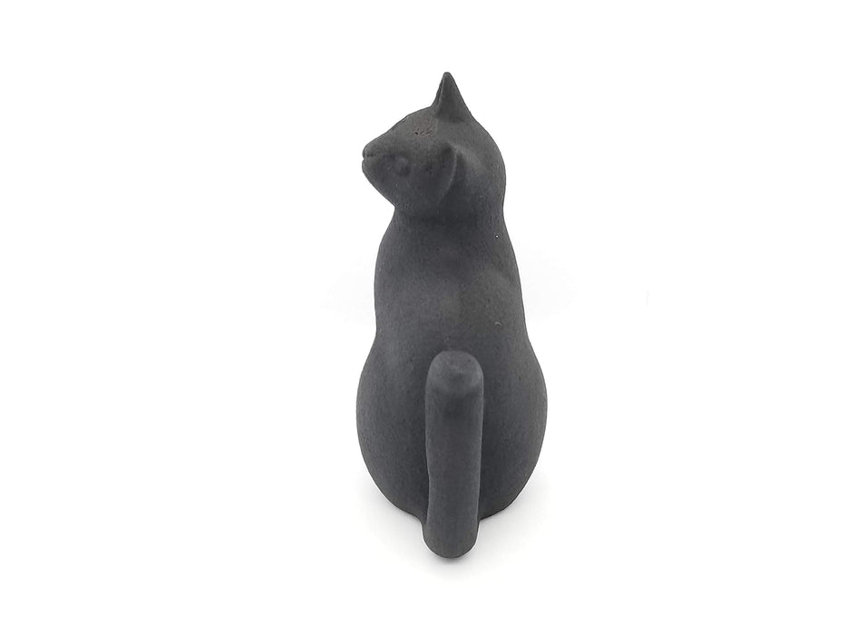 Iwachu Long-Tailed Cat Paperweight Black 5x3.5x7.5cm Nambu Ironware 30501-Kiichin - The #1 Place for Japanese Goods in Your Hand!