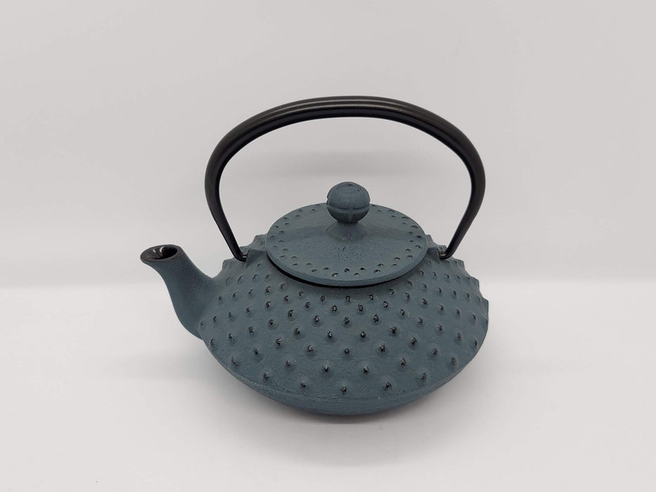 Iwachu Teapot Flat Arare Damman Blue 0.35L Enameled Nambu Ironware-Kiichin - The #1 Place for Japanese Goods in Your Hand!