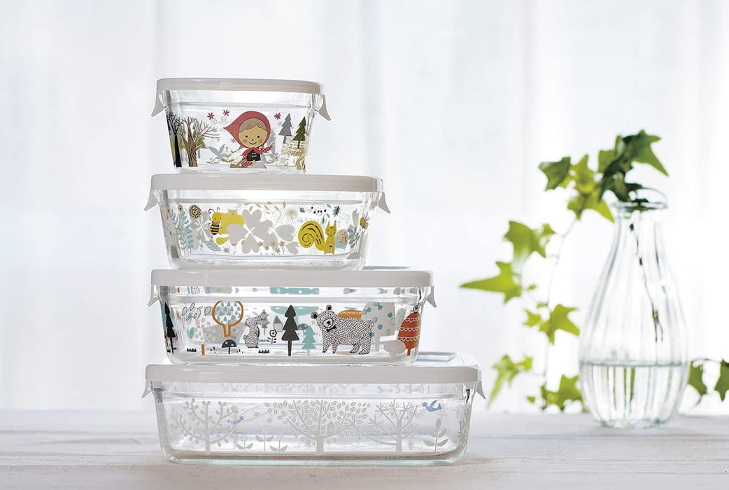 Iwaki 200ml Heat-Resistant Glass Airtight Container Square Mori No Nakade