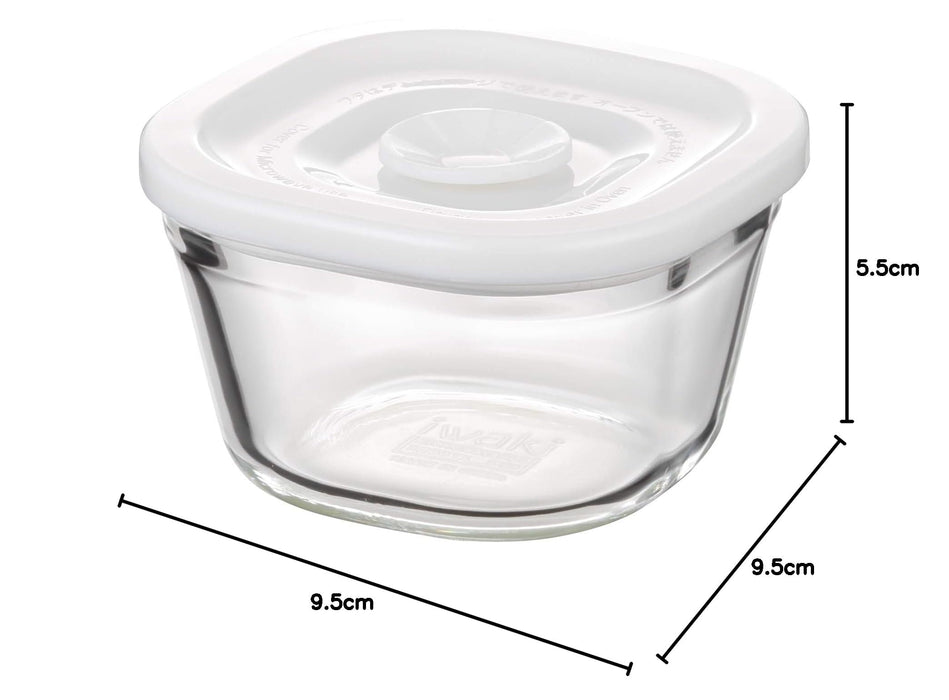 Iwaki Heat-Resistant Glass Airtight Container White 110ml 9.5x5.5cm Pack Microwavable