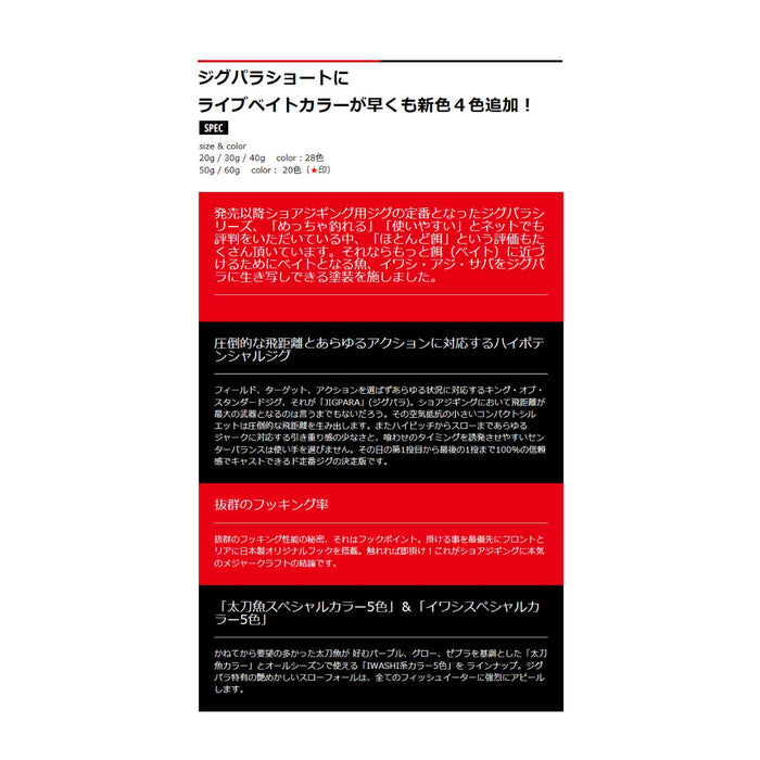 Major Craft Jigpara Live Bait 30g JPS-30L 81 Metal Jig-Kiichin - The #1 Place for Japanese Goods in Your Hand!