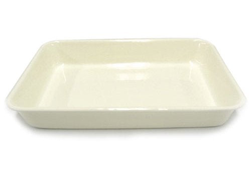 Noda Horo Enamel Square Tray Set 12pc Ivory Steel Surface Made in Japan