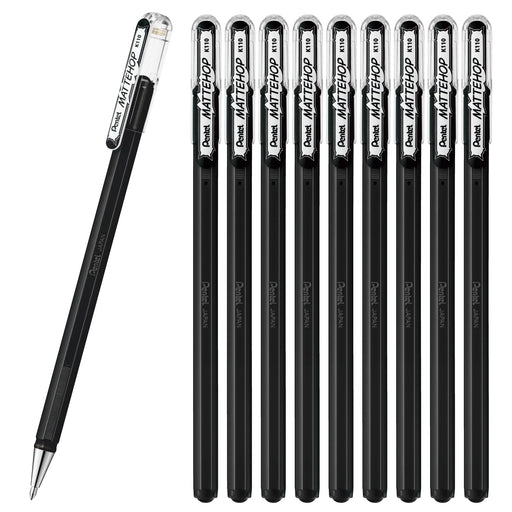 Pentel 10-Piece Matte Hop Black Color Ballpoint Pen Set K110-Va-Kiichin - The #1 Place for Japanese Goods in Your Hand!