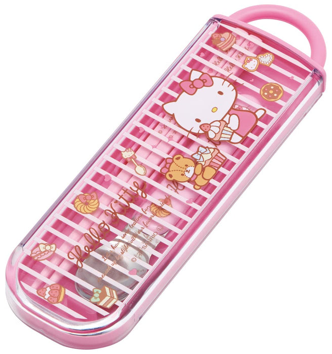 Skater Antibacterial Hello Kitty Chopsticks and Spoon Set Made in Japan