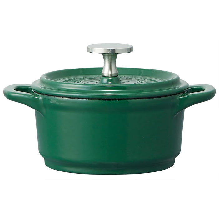 Skater Ih Compatible 12Cm Leaf Green Iron Cocotte Pot Oven Safe Enameled