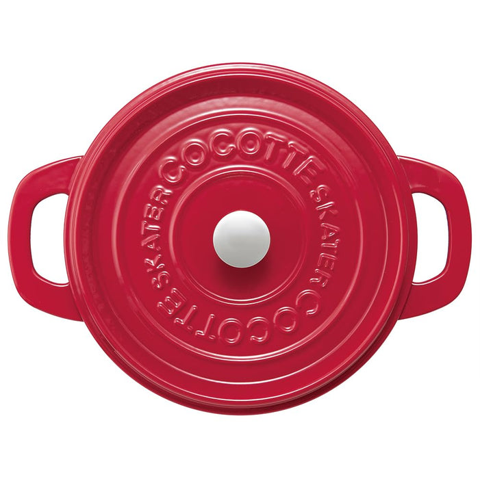 Skater Ih Compatible 24Cm Paprika Red Enameled Cast Iron Cocotte Pot
