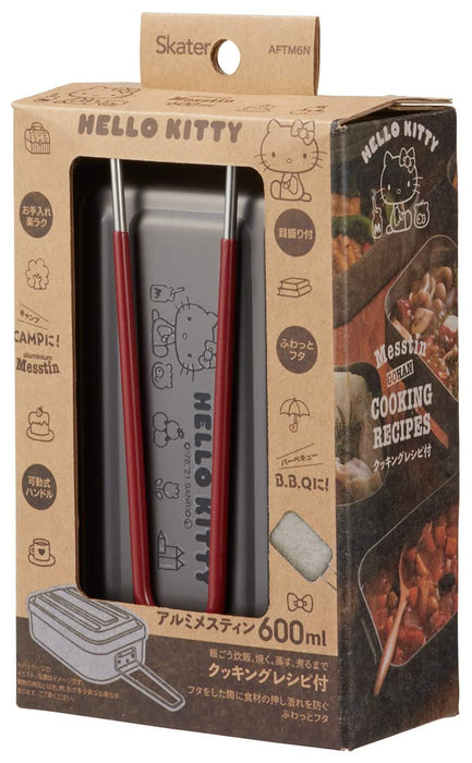 Skater Hello Kitty 600ml Outdoor Messtin Box No Seasoning Needed