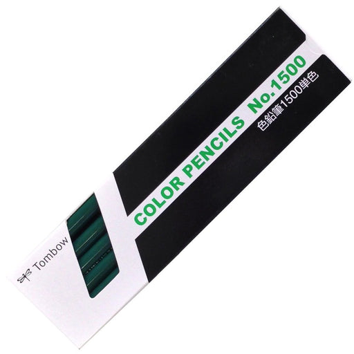 Tombow 1500 Single Color Dark Green Colored Pencils Pack of 12-Kiichin - The #1 Place for Japanese Goods in Your Hand!