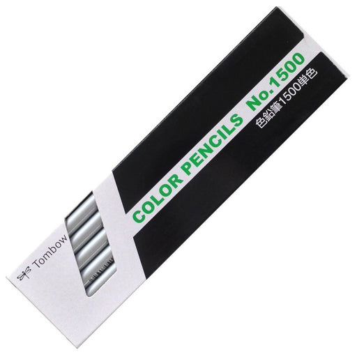 Tombow 1500 Silver Colored Pencils Pack of 12 Single Color 1500-35-Kiichin - The #1 Place for Japanese Goods in Your Hand!