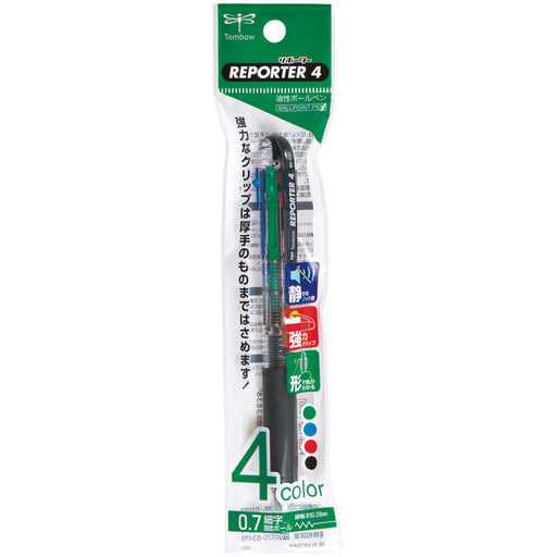 Tombow 4-Color Oil Ballpoint Pen Transparent Pack Tombow Reporter FCB-132 Pencil-Kiichin - The #1 Place for Japanese Goods in Your Hand!