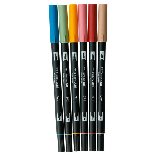 Tombow 6-Color Nordic Set AB-T6CNR Dual Brush Pen and Pencil Brush-Kiichin - The #1 Place for Japanese Goods in Your Hand!