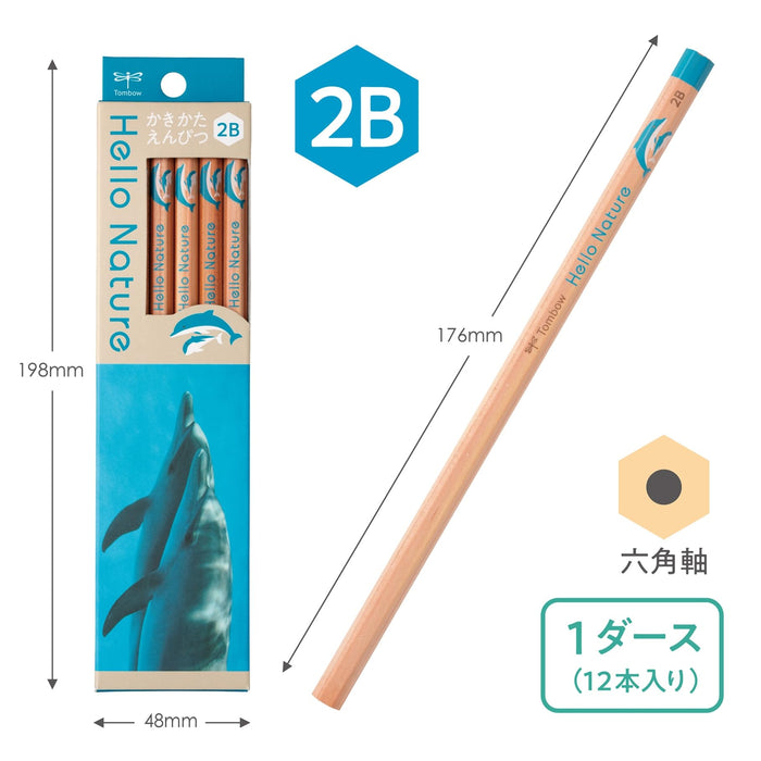 Tombow 2B Pencil Drawing - Hello Nature Bottlenose Dolphin Edition-Kiichin - The #1 Place for Japanese Goods in Your Hand!