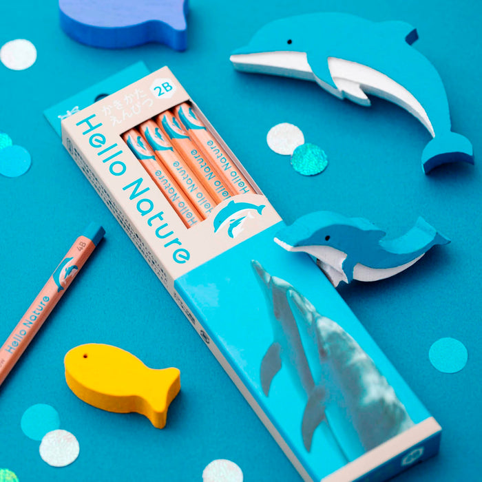 Tombow 2B Pencil Drawing - Hello Nature Bottlenose Dolphin Edition-Kiichin - The #1 Place for Japanese Goods in Your Hand!