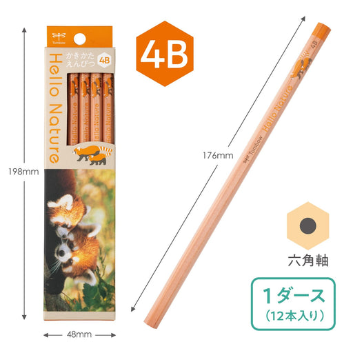 Tombow 4B Drawing Pencil - Red Panda Hello Nature Edition Kb-Khnlp2-4B-Kiichin - The #1 Place for Japanese Goods in Your Hand!