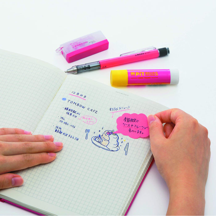 Tombow 10-Piece Neon Yellow and Pink Pencil Glue Stick Set Disappearing Color Pt-Tcy81-Kiichin - The #1 Place for Japanese Goods in Your Hand!