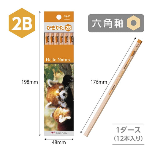Tombow 2B Red Panda Drawing Pencil Hello Nature Edition Pack of 12-Kiichin - The #1 Place for Japanese Goods in Your Hand!