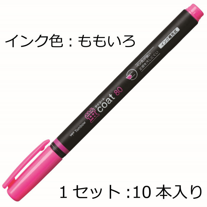 Tombow 10-Piece Pencil Highlighter Set Fluorescent Pink Coat - Wa-Sc90-10P-Kiichin - The #1 Place for Japanese Goods in Your Hand!