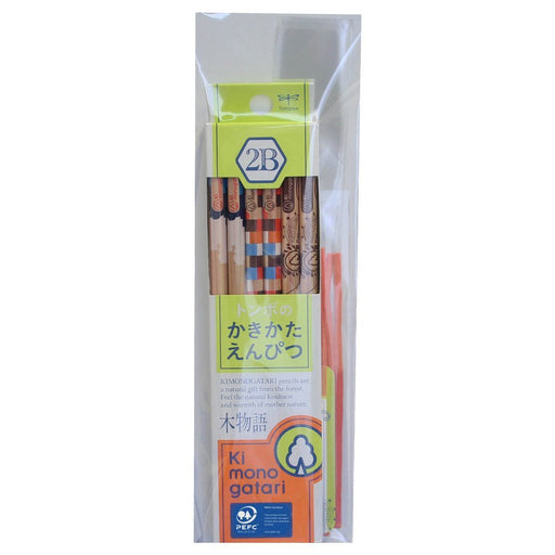 Tombow 2B Drawing Pencil Wood Story Small Gift Yellow Green Pattern Kb-Kpf02G-2B-Kiichin - The #1 Place for Japanese Goods in Your Hand!