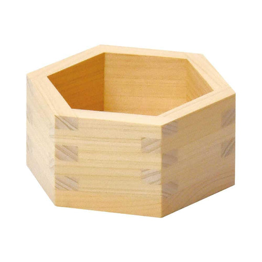 Yamaco Hinoki Hexagonal Masu Unpainted 9.8x8.5x4.5cm 12262 Durable Design-Kiichin - The #1 Place for Japanese Goods in Your Hand!