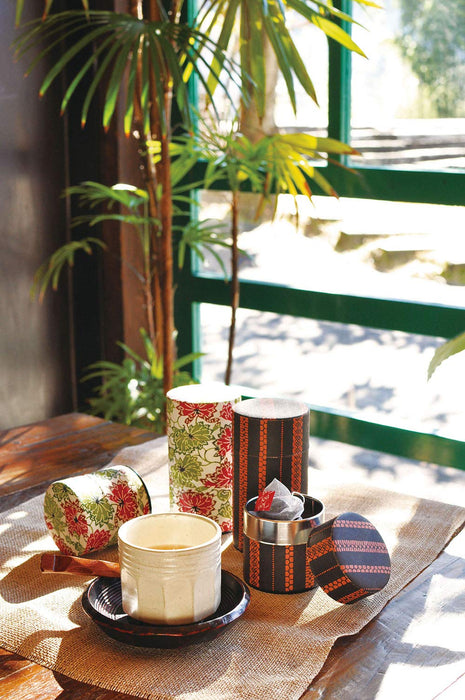 Yamaco Tea Canister Po-Kan S Flower Arabesque Model 84778-Kiichin - The #1 Place for Japanese Goods in Your Hand!