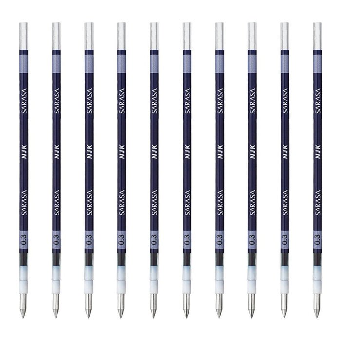 Zebra Prefeel Sarasa Blue Black 0.3 Lead Ballpoint Pen Refill 10 Pieces-Kiichin - The #1 Place for Japanese Goods in Your Hand!