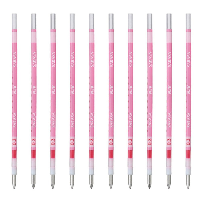 Zebra Prefeel Sarasa Light Pink 0.3 Lead Ballpoint Pen Refill Pack of 10-Kiichin - The #1 Place for Japanese Goods in Your Hand!