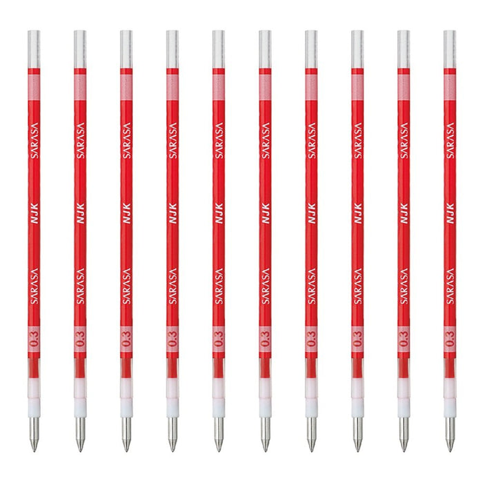 Zebra Prefeel Sarasa Ballpoint Pen with 0.3 Lead 10-Piece Red Refill Pack-Kiichin - The #1 Place for Japanese Goods in Your Hand!