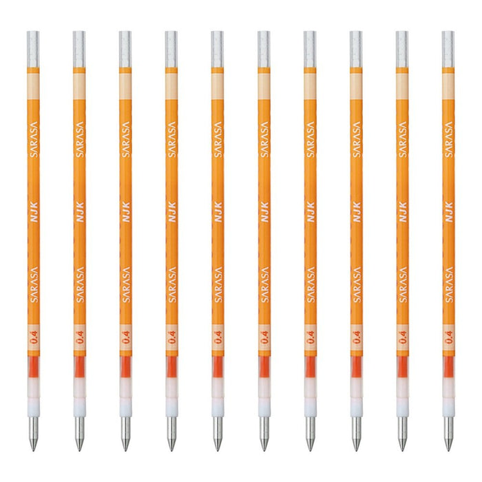 Zebra Prefeel Sarasa Orange Ink 0.4mm Lead Ballpoint Pen Refills 10 Pieces-Kiichin - The #1 Place for Japanese Goods in Your Hand!