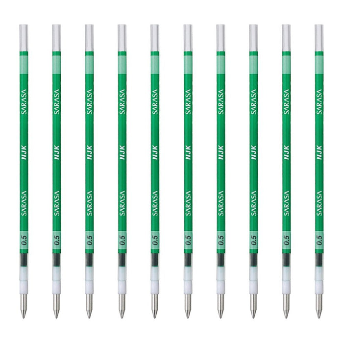 Zebra Prefeel Sarasa Ballpoint Pen Refill 0.5mm Green 10 Pack-Kiichin - The #1 Place for Japanese Goods in Your Hand!