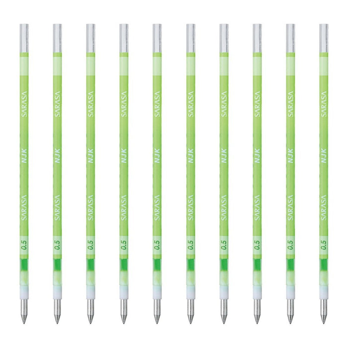 Zebra Prefeel Sarasa NJK-0.5 Light Green Ballpoint Pen Refill - 10 Pieces Pack-Kiichin - The #1 Place for Japanese Goods in Your Hand!