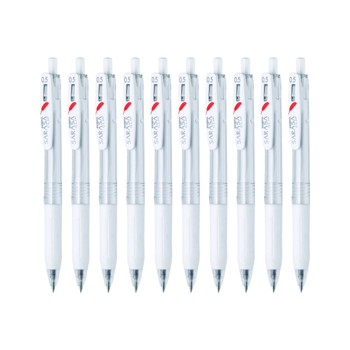 Zebra Sarasa Clip 0.5 Gel Ballpoint Pen Red Feather 10-Pack-Kiichin - The #1 Place for Japanese Goods in Your Hand!