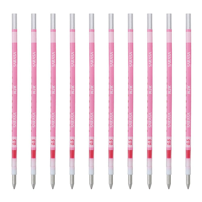 Zebra Prefeel Sarasa Light Pink Ballpoint Pen Refill Njk-0.5 10 Pieces Pack-Kiichin - The #1 Place for Japanese Goods in Your Hand!