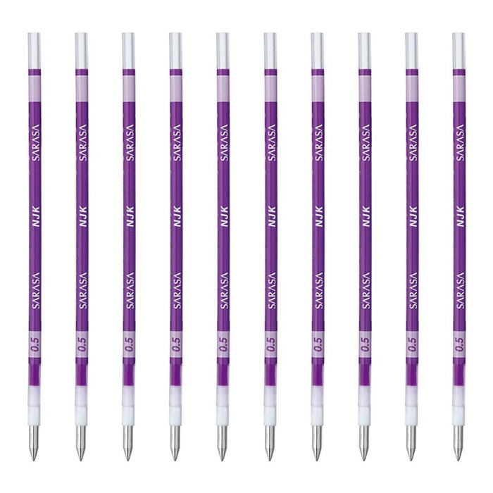 Zebra Prefeel Sarasa Njk-0.5 Purple Ballpoint Pen Refill Pack of 10-Kiichin - The #1 Place for Japanese Goods in Your Hand!