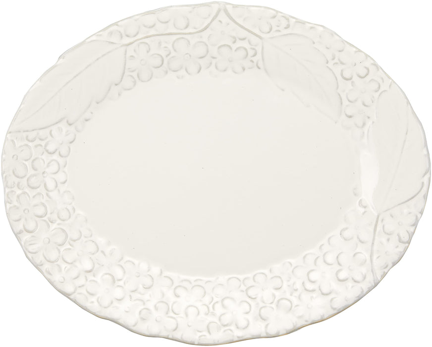 Aito Lien Oval Plate 25x20cm White Mino Ware Dishwasher/Microwave Safe Japan 267831-Kiichin - The #1 Place for Japanese Goods in Your Hand!