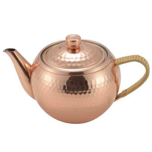 Asahi Japan Copper Kyusu Teapot 345Ml with Filter and Rattan Handle-Kiichin - The #1 Place for Japanese Goods in Your Hand!