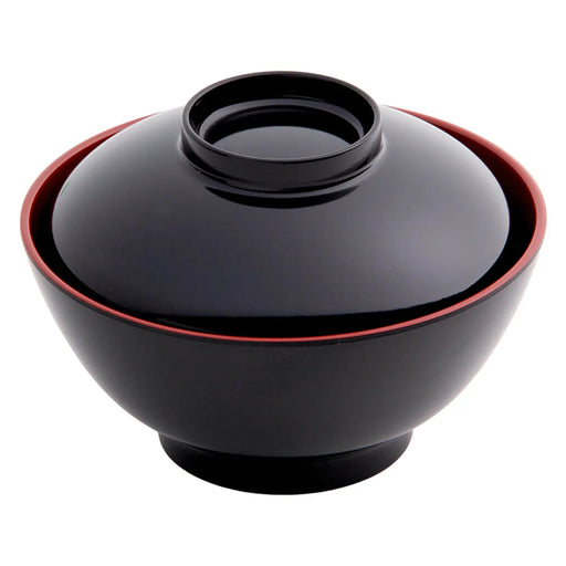 Entec Japan Melamine Bi-Color Miso Soup Bowl 340Ml With Lid - Premium Quality Dining Essential-Kiichin - The #1 Place for Japanese Goods in Your Hand!