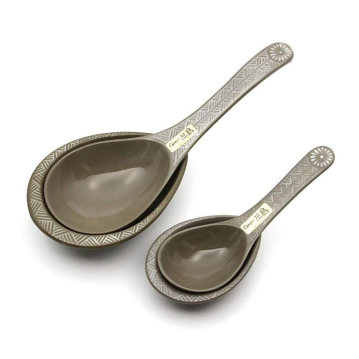 Ginpo Banko Ware Renge Soup Spoon & Spoon Rest - Large Spoon Rest-Kiichin - The #1 Place for Japanese Goods in Your Hand!