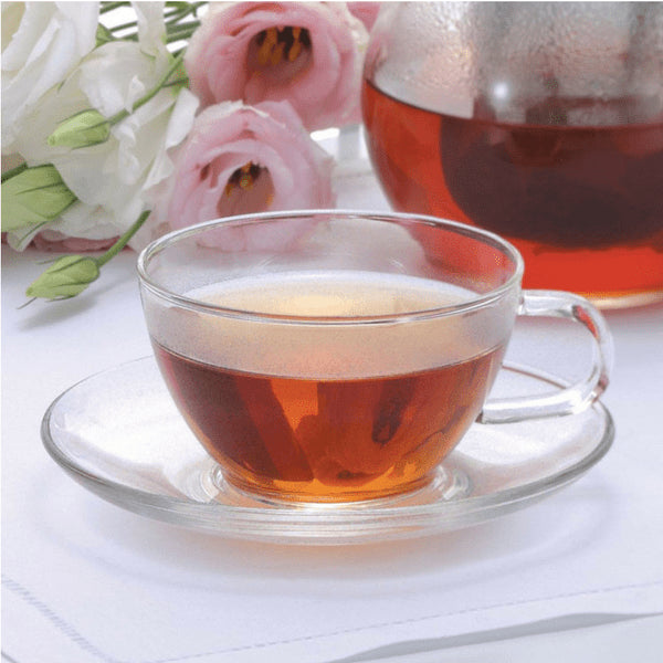 Premium Hario Glass Teacup & Saucer Set - 230ml Capacity-Kiichin - The #1 Place for Japanese Goods in Your Hand!