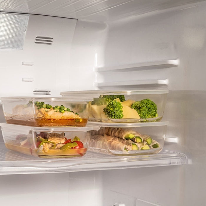 Hario Japan Buono Kitchen Kstl-90-Tw Glass Storage Containers (6-Pack) 900Ml Heat-Resistant Square Clear-Kiichin - The #1 Place for Japanese Goods in Your Hand!