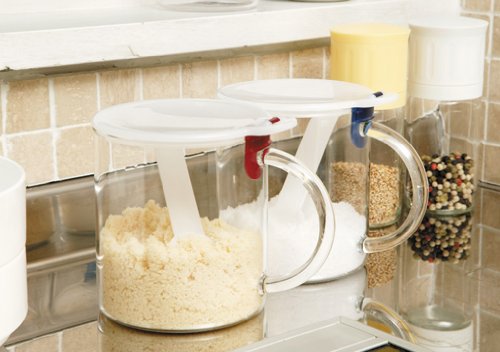 Iwaki Japan Glass Salt Container 500ml - Heat-Resistant Clear-Kiichin - The #1 Place for Japanese Goods in Your Hand!