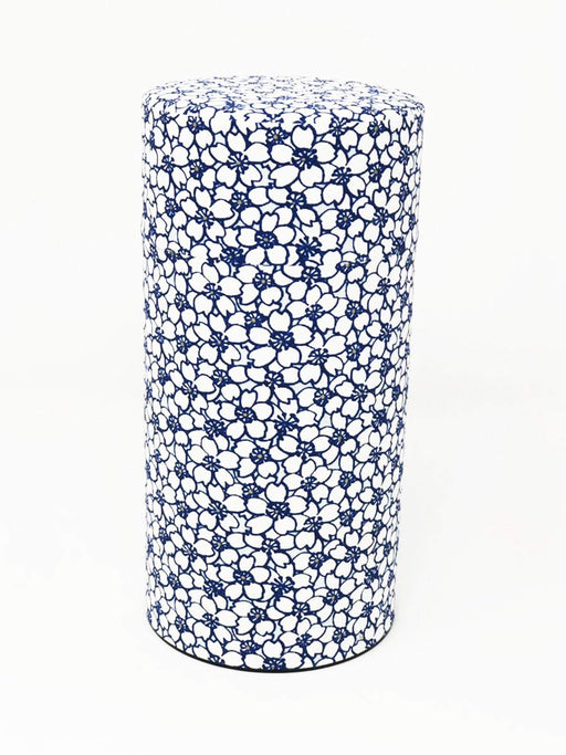 Kitsusako Japan Kyoto-Born Yuzen Paper Tea Can - Cherry Blossom Design | Preserves Tea Quality | White (200G) Tea Caddy-Kiichin - The #1 Place for Japanese Goods in Your Hand!
