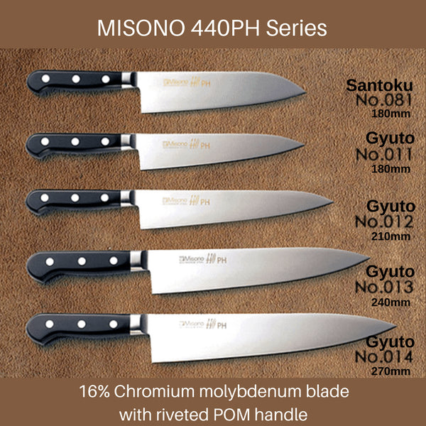 Misono 440Ph Gyuto Knife - 210mm Pom Handle (No.012)-Kiichin - The #1 Place for Japanese Goods in Your Hand!