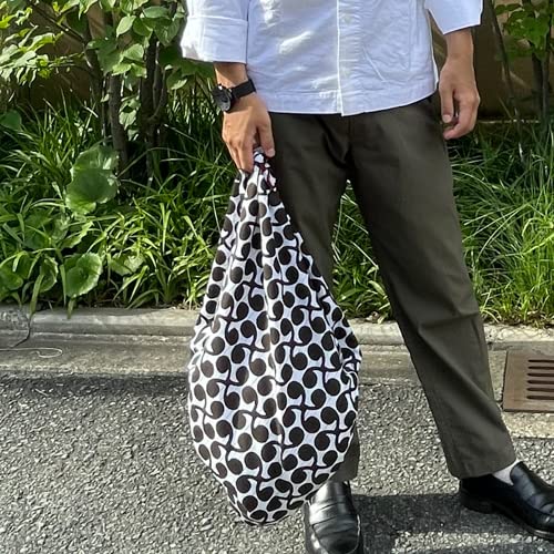 Musubi Furoshiki 3-Way Isa Pattern Reversible Sprout Purple Blue 104Cm Cotton - Japan-Kiichin - The #1 Place for Japanese Goods in Your Hand!