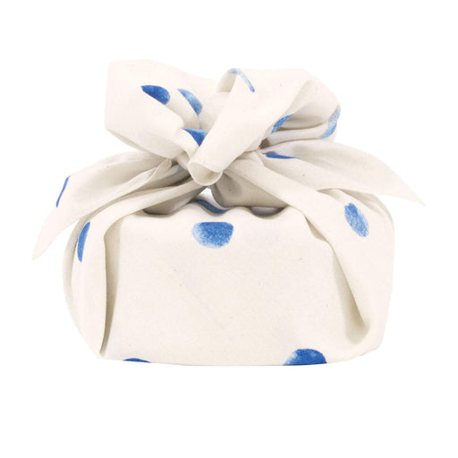 Musubi Organic Cotton Furoshiki 50Cm Blue Polka Dot - Japan 20376-104-Kiichin - The #1 Place for Japanese Goods in Your Hand!
