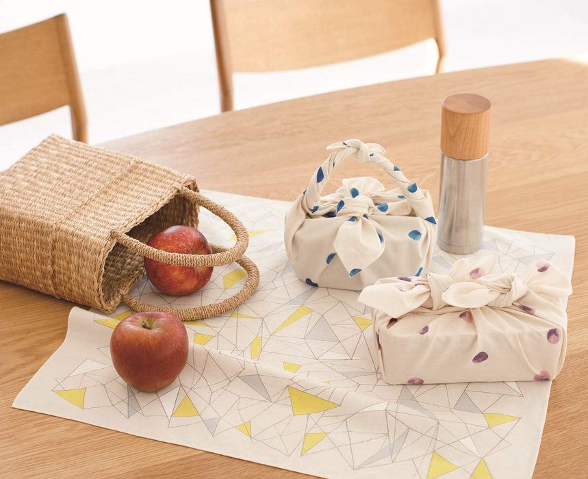 Musubi Organic Cotton Furoshiki 50Cm Blue Polka Dot - Japan 20376-104-Kiichin - The #1 Place for Japanese Goods in Your Hand!